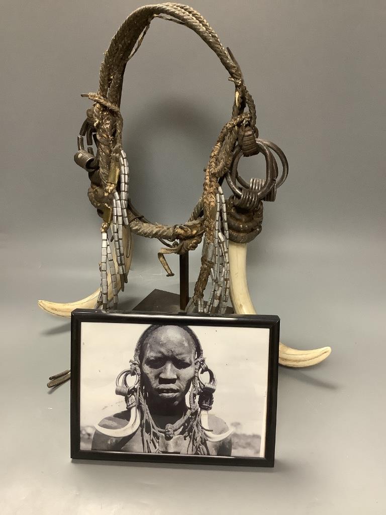 An Ethiopian Mursi tribe headdress